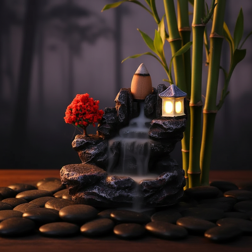 Quemador incienso árbol rojo - ambiente zen
